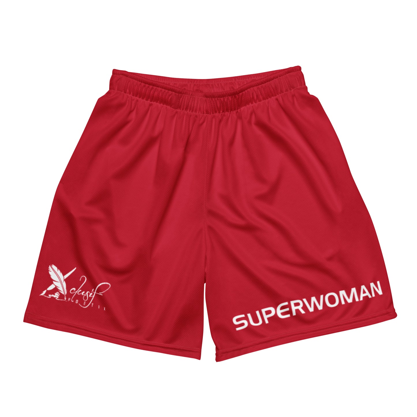 SUPERWOMAN BY XCLUSIF POETIX RED & WHITE Unisex mesh shorts