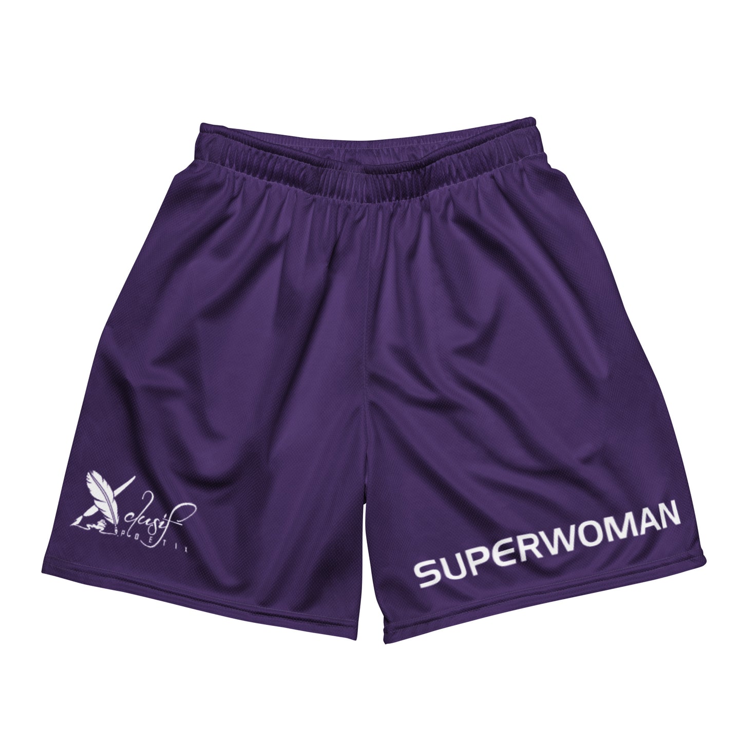 SUPERWOMAN BY XCLUSIF POETIX PURPLE & WHITE Unisex mesh shorts