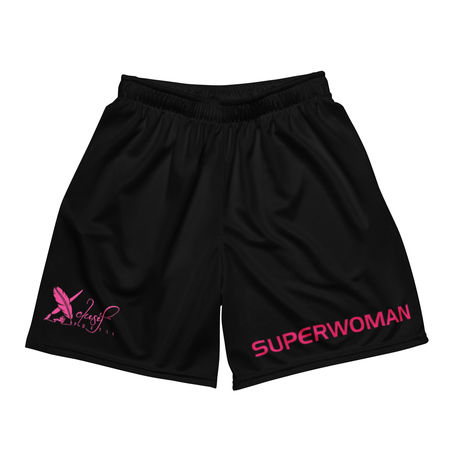 SUPERWOMAN BY XCLUSIF POETIX BLACK & PINK Unisex mesh shorts