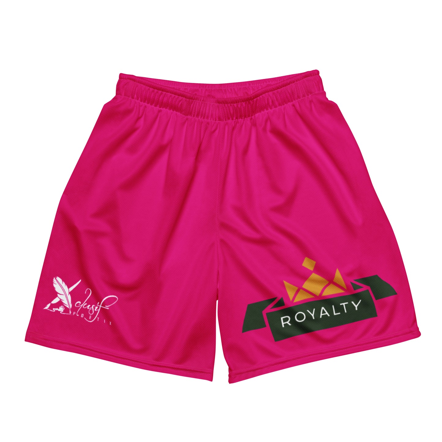 ROYALTY BY XCLUSIF POETIX HOT PINK Unisex mesh shorts