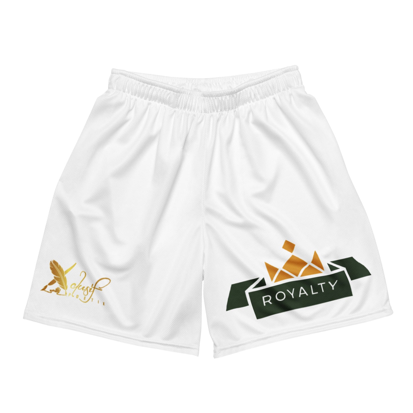 ROYALTY BY XCLUSIF POETIX WHITE Unisex mesh shorts