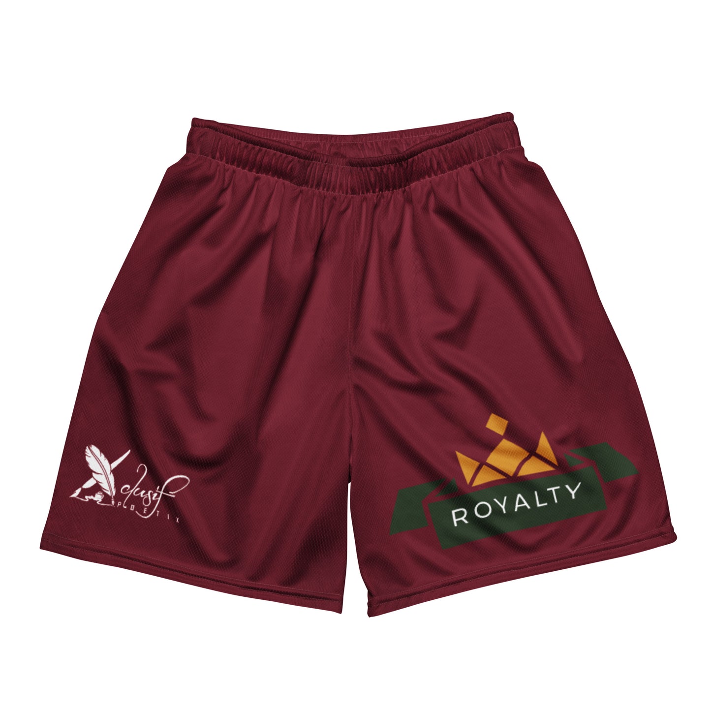 ROYALTY BY XCLUSIF POETIX BURGUNDY Unisex mesh shorts