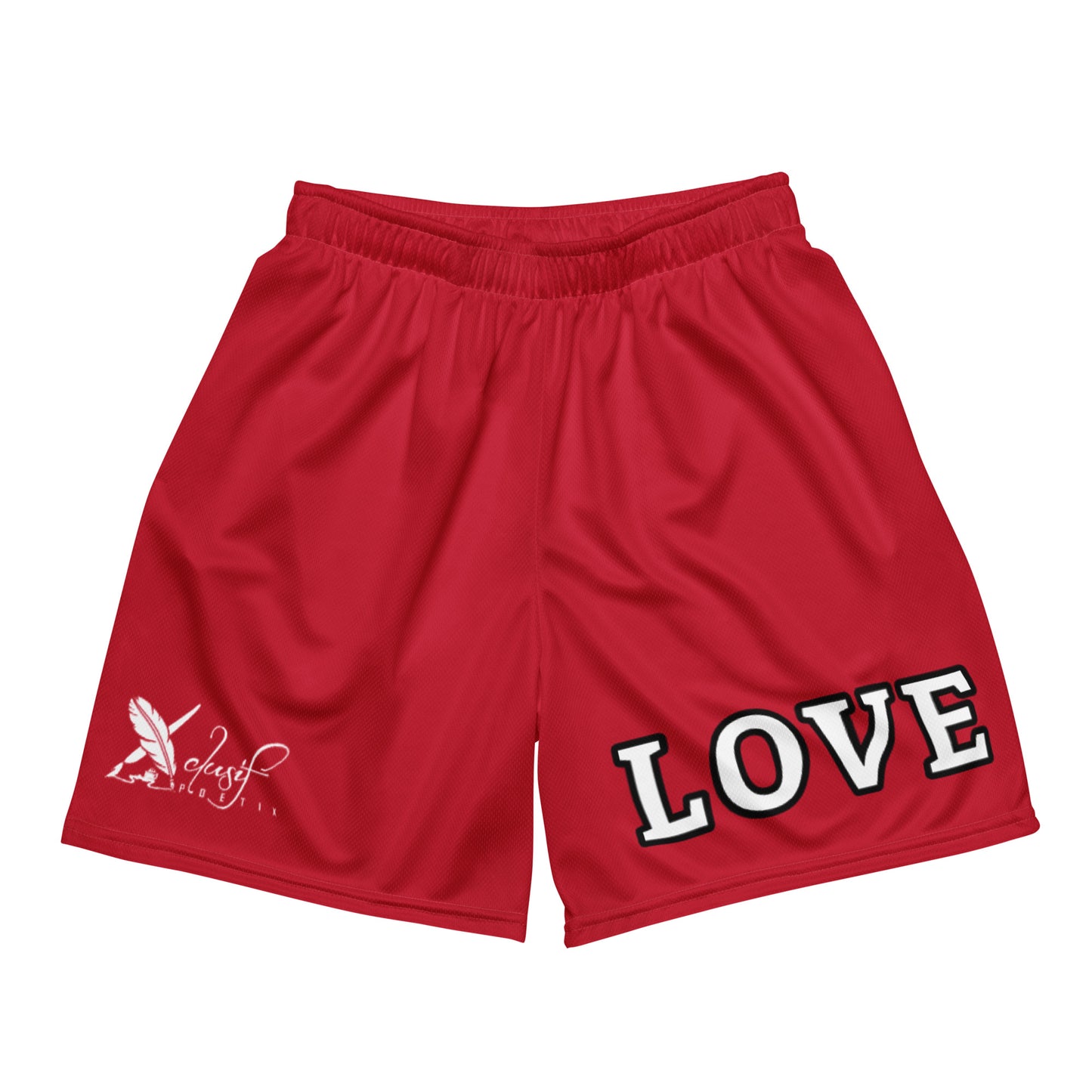 LOVE BY XCLUSIF POETIX RED Unisex mesh shorts