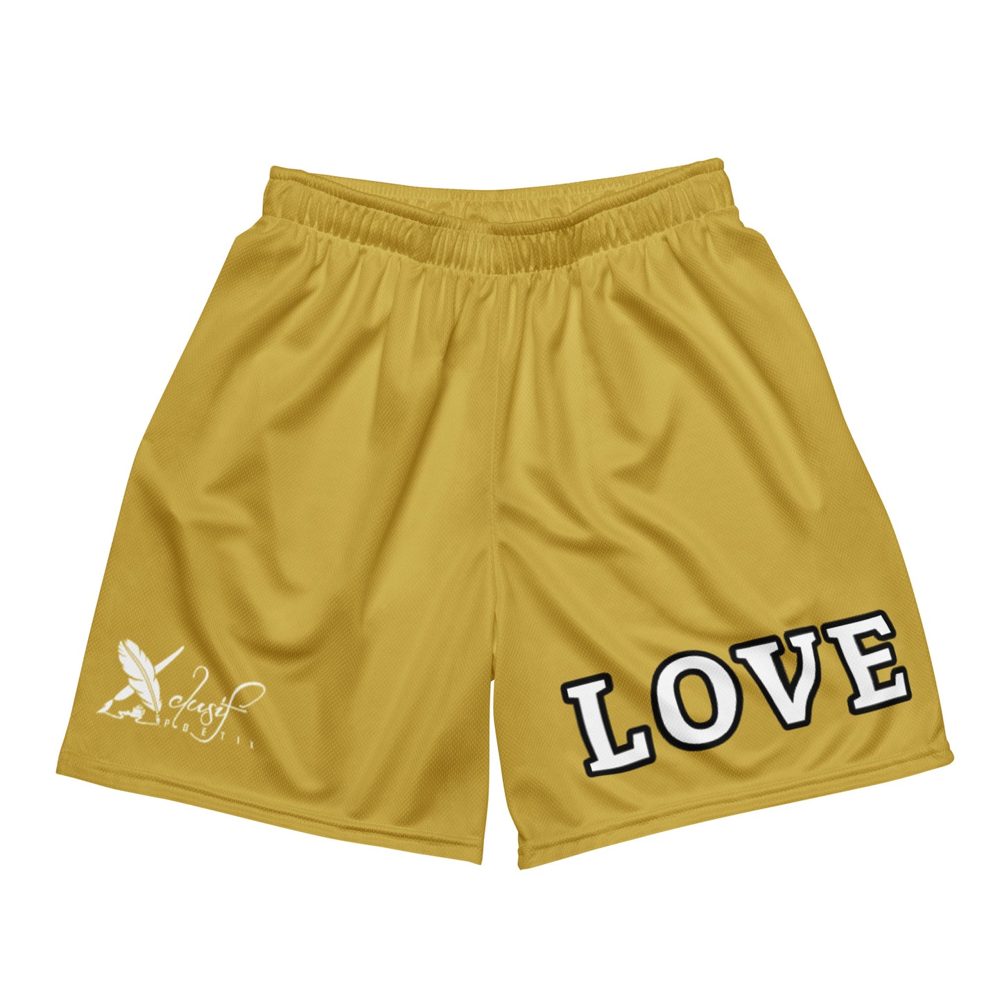 LOVE BY XCLUSIF POETIX GOLD Unisex mesh shorts