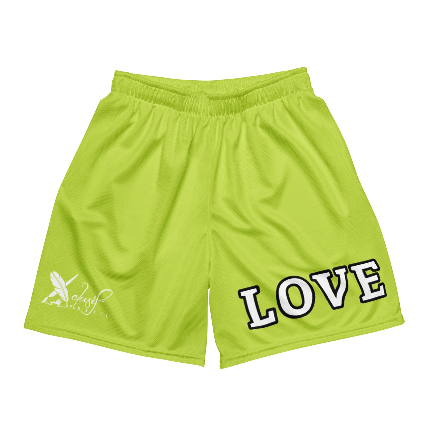 LOVE BY XCLUSIF POETIX LIGHT GREEN Unisex mesh shorts