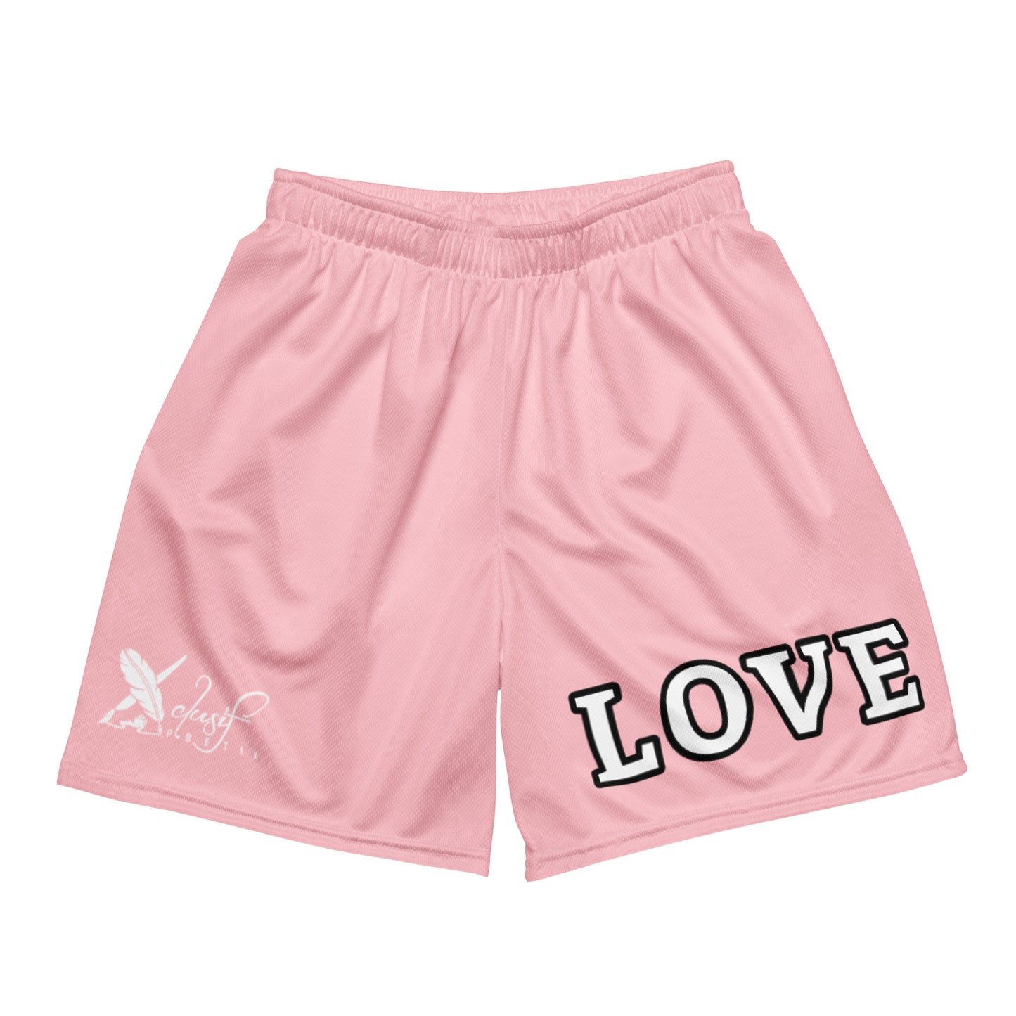 LOVE BY XCLUSIF POETIX PINK Unisex mesh shorts