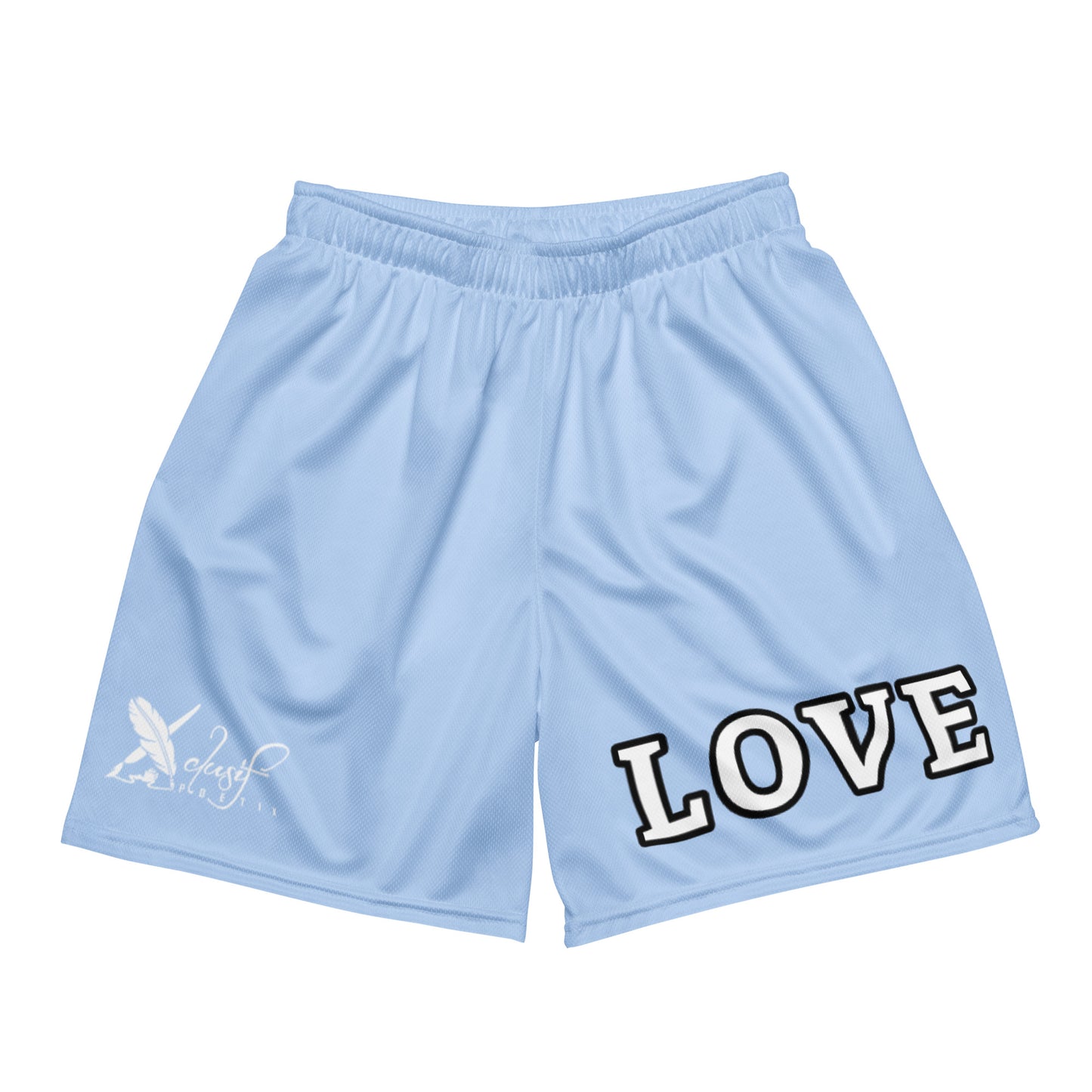 LOVE BY XCLUSIF POETIX LIGHT BLUE Unisex mesh shorts