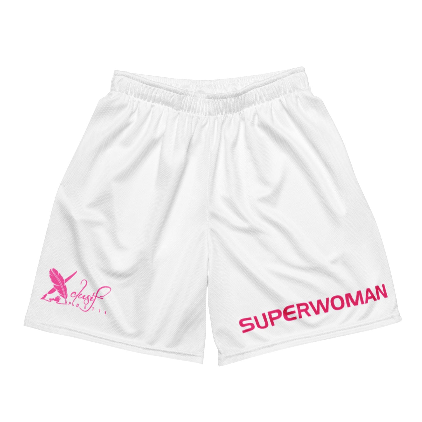 SUPERWOMAN BY XCLUSIF POETIX WHITE & PINK Unisex mesh shorts