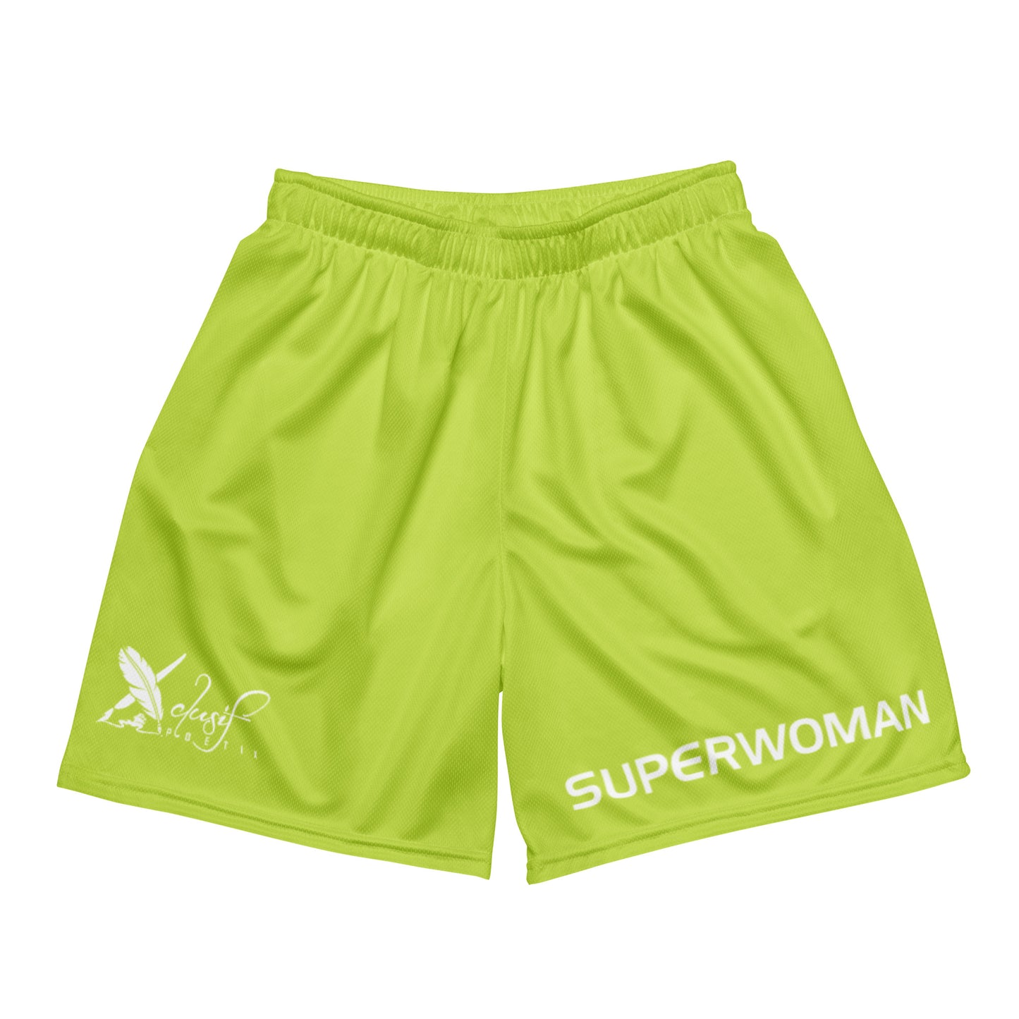 SUPERWOMAN BY XCLUSIF POETIX LIGHT GREEN & WHITE Unisex mesh shorts