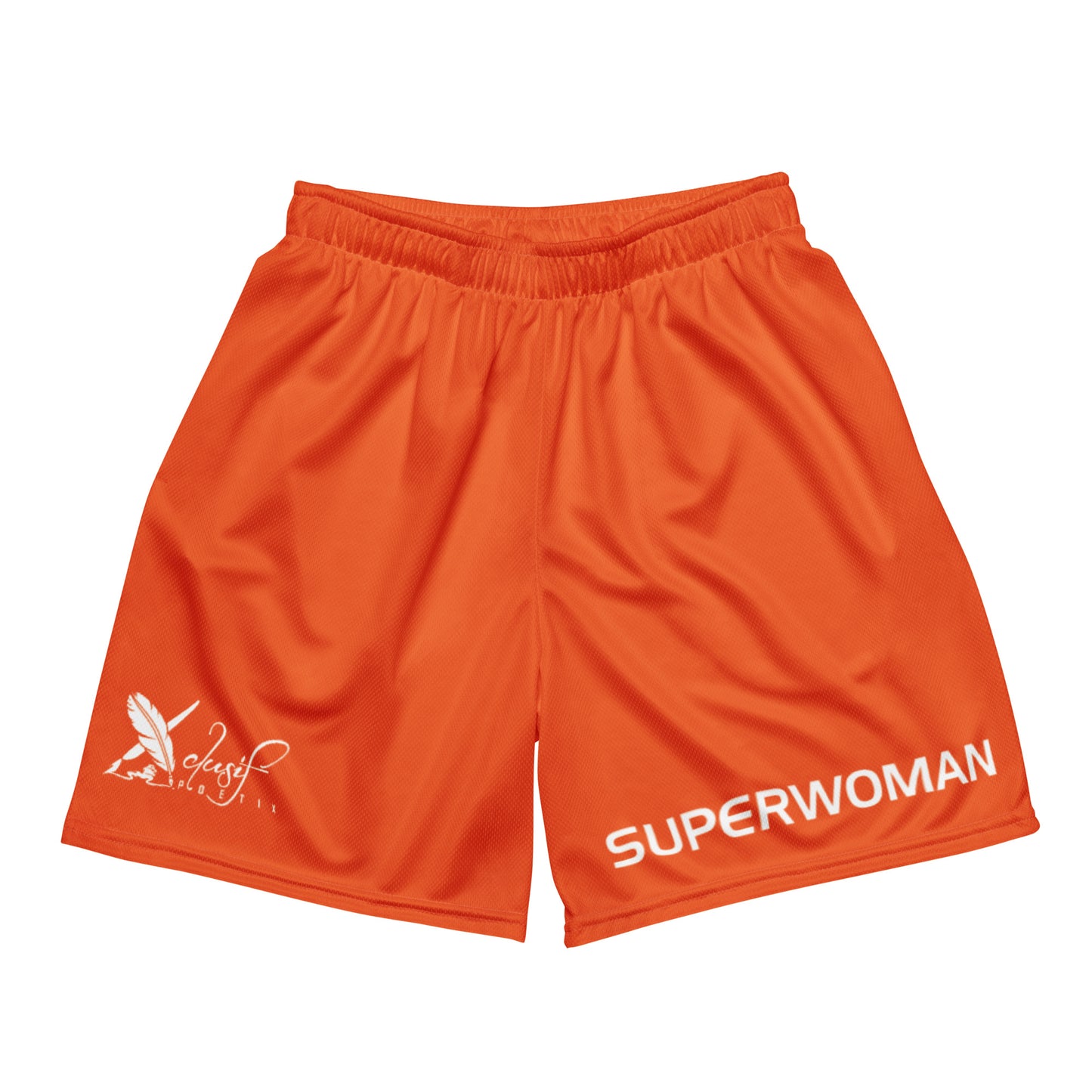 SUPERWOMAN BY XCLUSIF POETIX ORANGE & WHITE Unisex mesh shorts