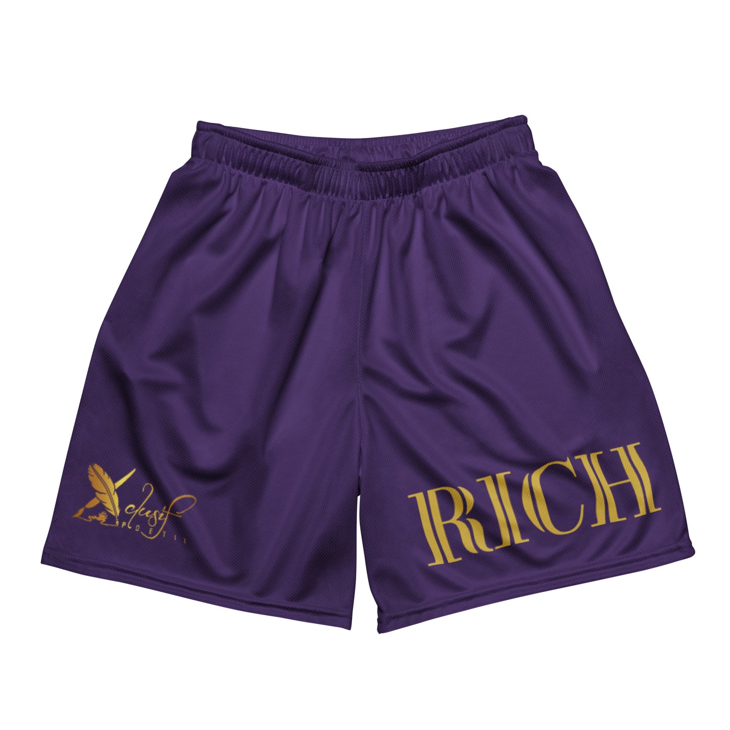 RICH BY XCLUSIF POETIX PURPLE & GOLD Unisex mesh shorts