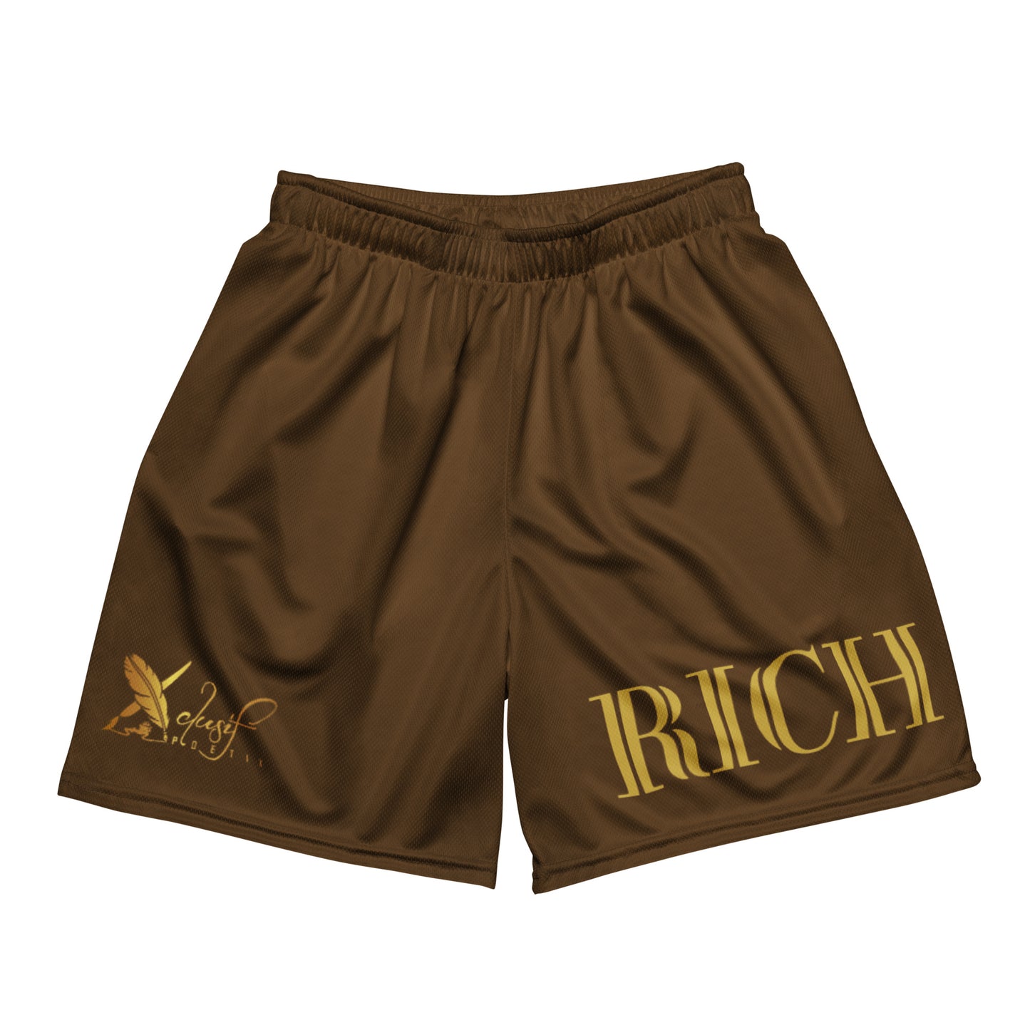 RICH BY XCLUSIF POETIX BROWN & GOLD Unisex mesh shorts