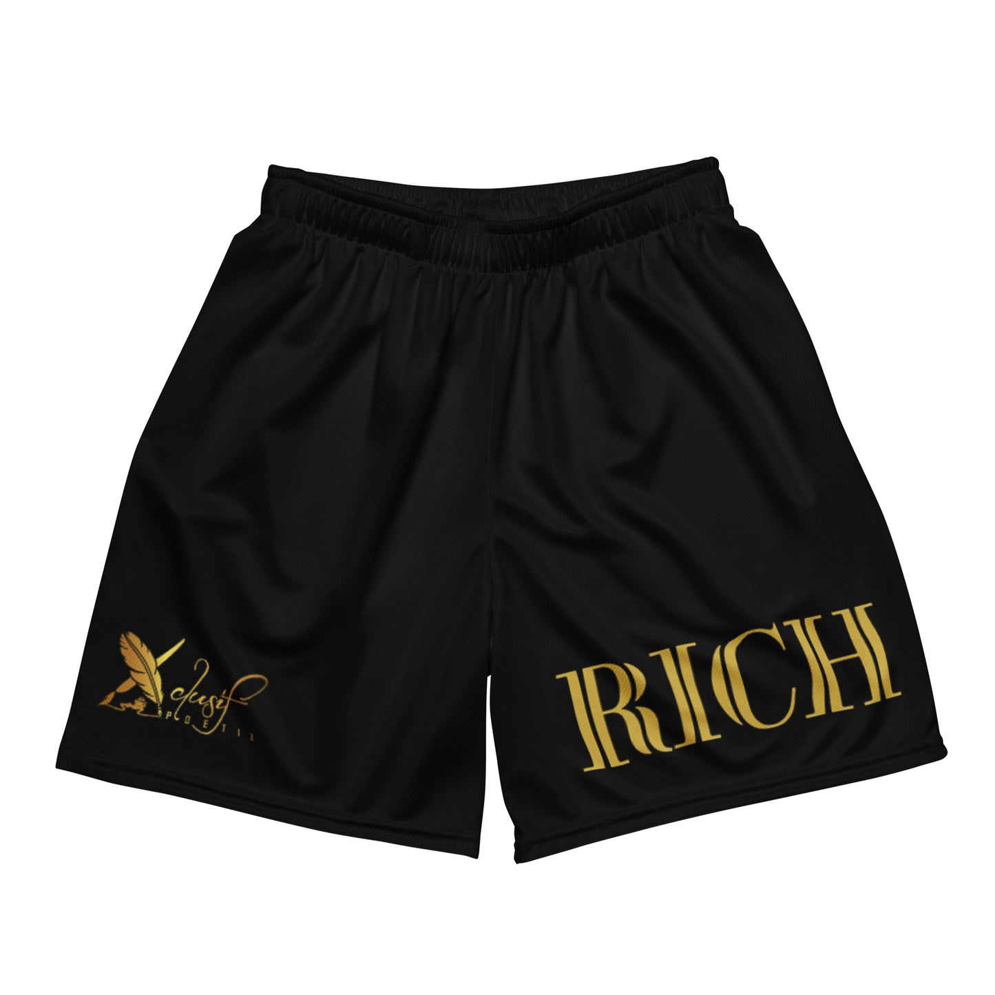 RICH BY XCLUSIF POETIX BLACK & GOLD Unisex mesh shorts