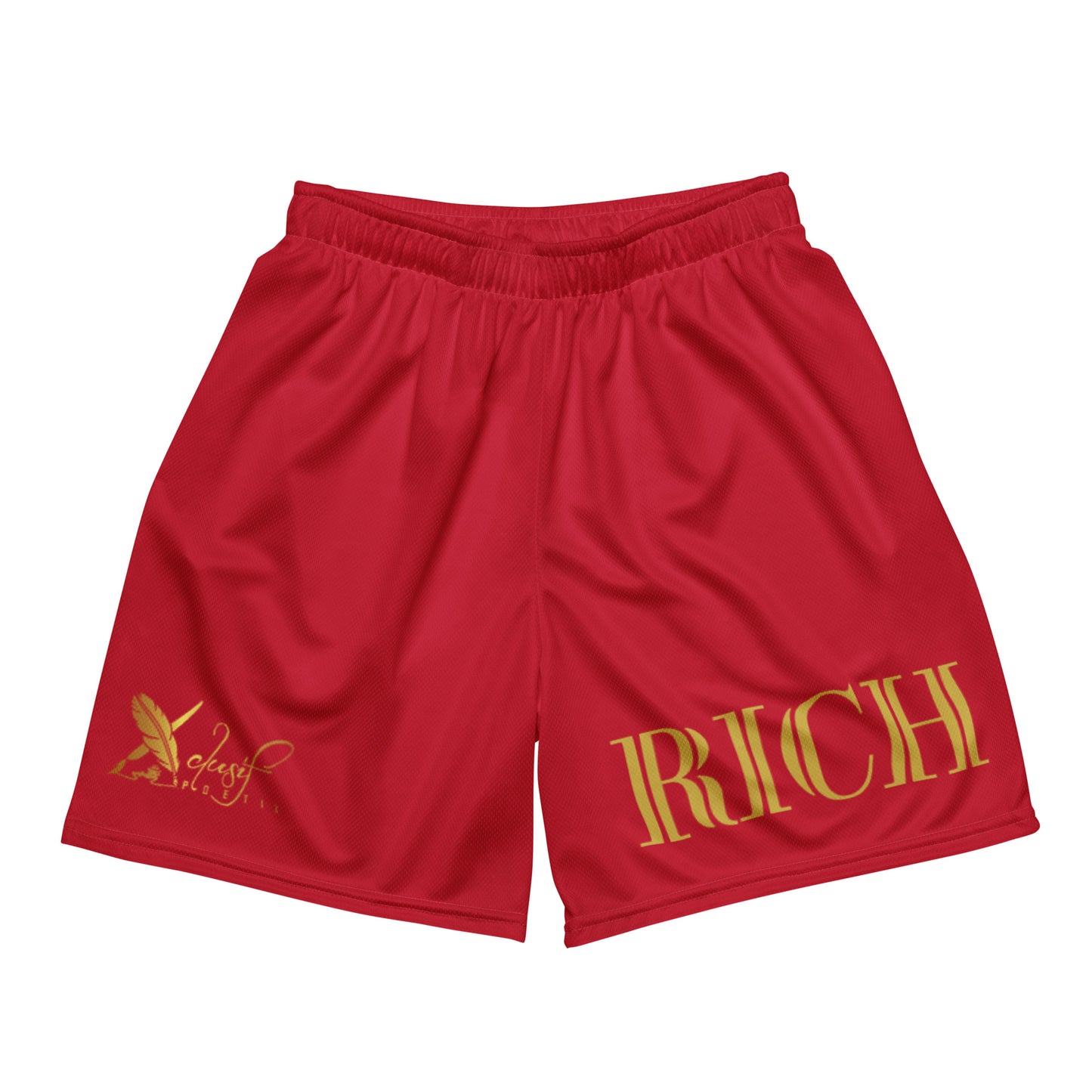 RICH BY XCLUSIF POETIX RED & GOLD Unisex mesh shorts