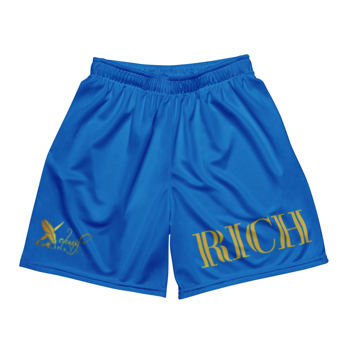 RICH BY XCLUSIF POETIX BLUE & GOLD Unisex mesh shorts