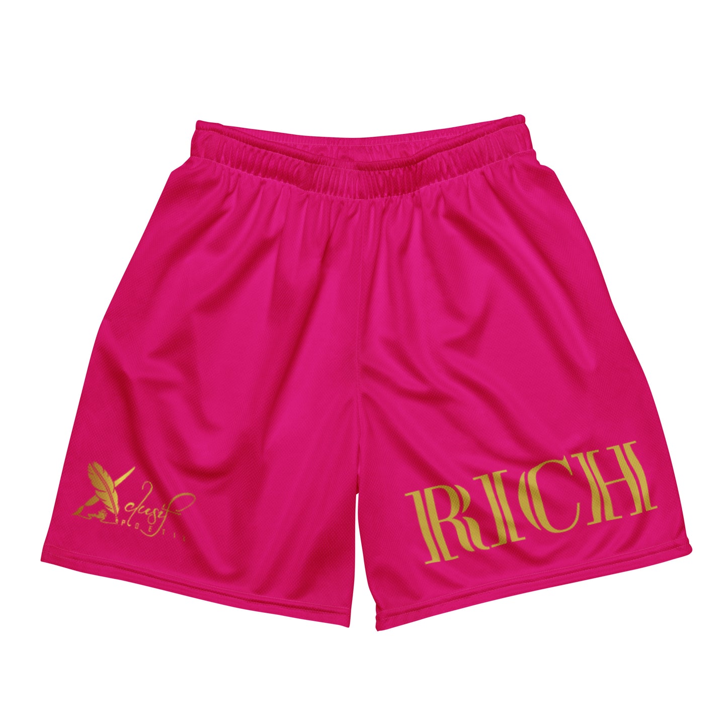 RICH BY XCLUSIF POETIX HOT PINK & GOLD Unisex mesh shorts