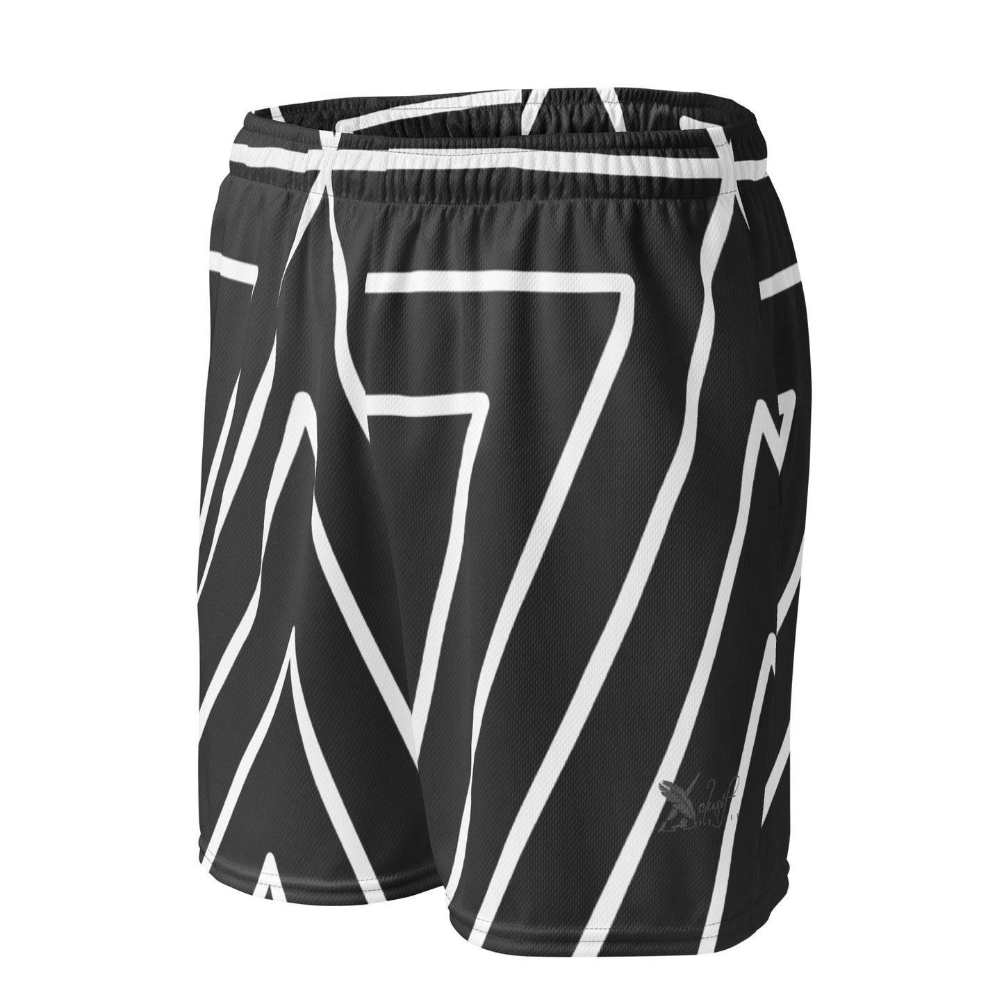 XCLUSIF POETIX BLACK TRIANGLE Unisex mesh shorts