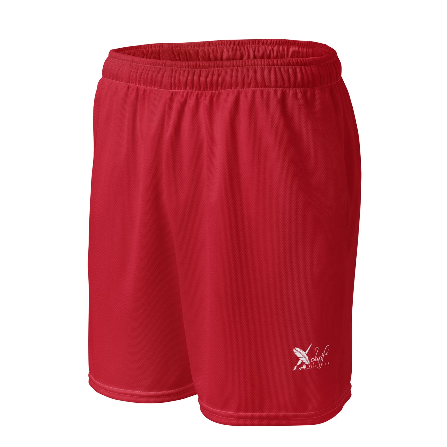 XCLUSIF POETIX RED & WHITE LOGO Unisex mesh shorts