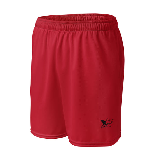 XCLUSIF POETIX RED & BLACK LOGO Unisex mesh shorts