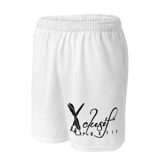 XCLUSIF POETIX WHITE & BLACK Unisex mesh shorts