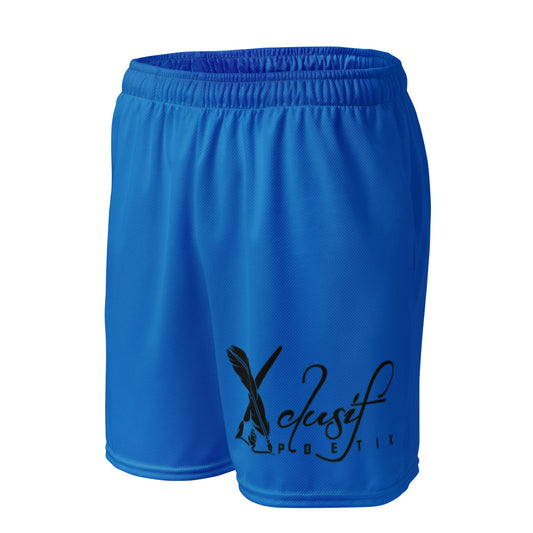 XCLUSIF POETIX BLUE & BLACK Unisex mesh shorts