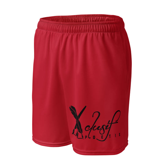 XCLUSIF POETIX RED & BLACK Unisex mesh shorts