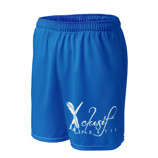 XCLUSIF POETIX BLUE & WHITE Unisex mesh shorts