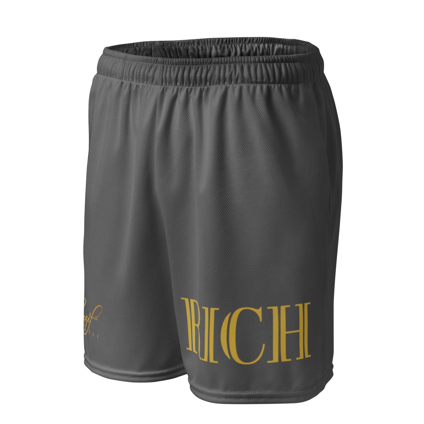 RICH BY XCLUSIF POETIX GREY & GOLD Unisex mesh shorts