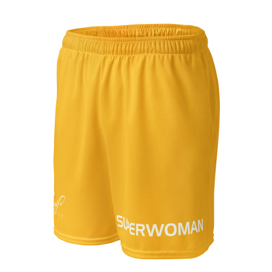 SUPERWOMAN BY XCLUSIF POETIX YELLOW & WHITE Unisex mesh shorts