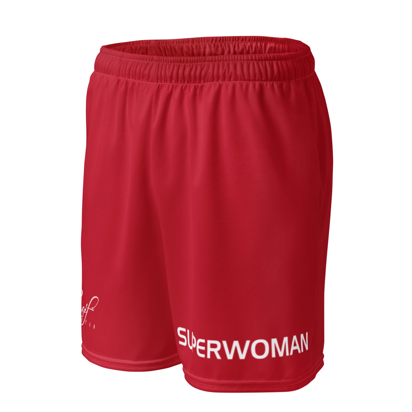 SUPERWOMAN BY XCLUSIF POETIX RED & WHITE Unisex mesh shorts