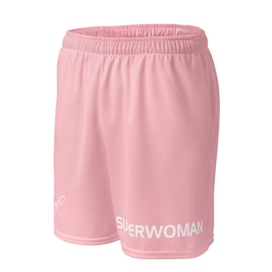 SUPERWOMAN BY XCLUSIF POETIX PINK & WHITE Unisex mesh shorts