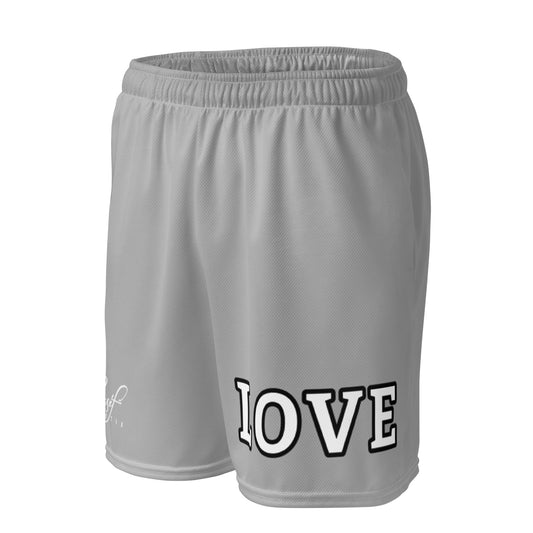 LOVE BY XCLUSIF POETIX SILVER Unisex mesh shorts