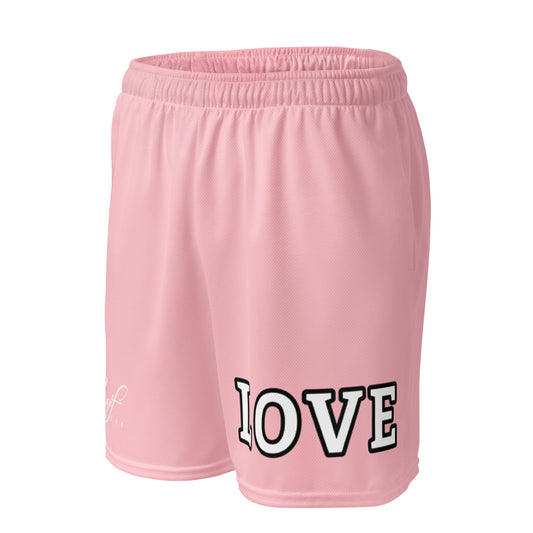 LOVE BY XCLUSIF POETIX PINK Unisex mesh shorts