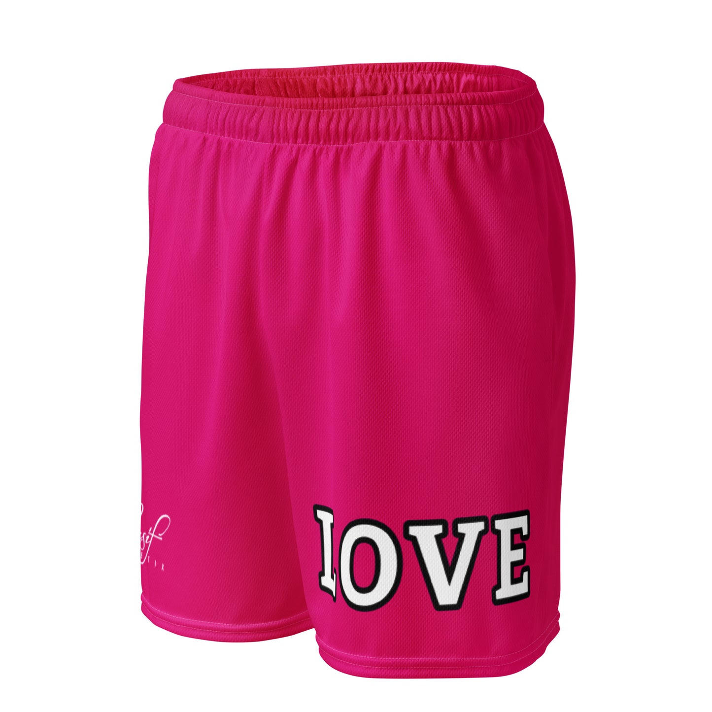 LOVE BY XCLUSIF POETIX HOT PINK Unisex mesh shorts