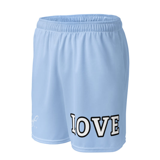 LOVE BY XCLUSIF POETIX LIGHT BLUE Unisex mesh shorts