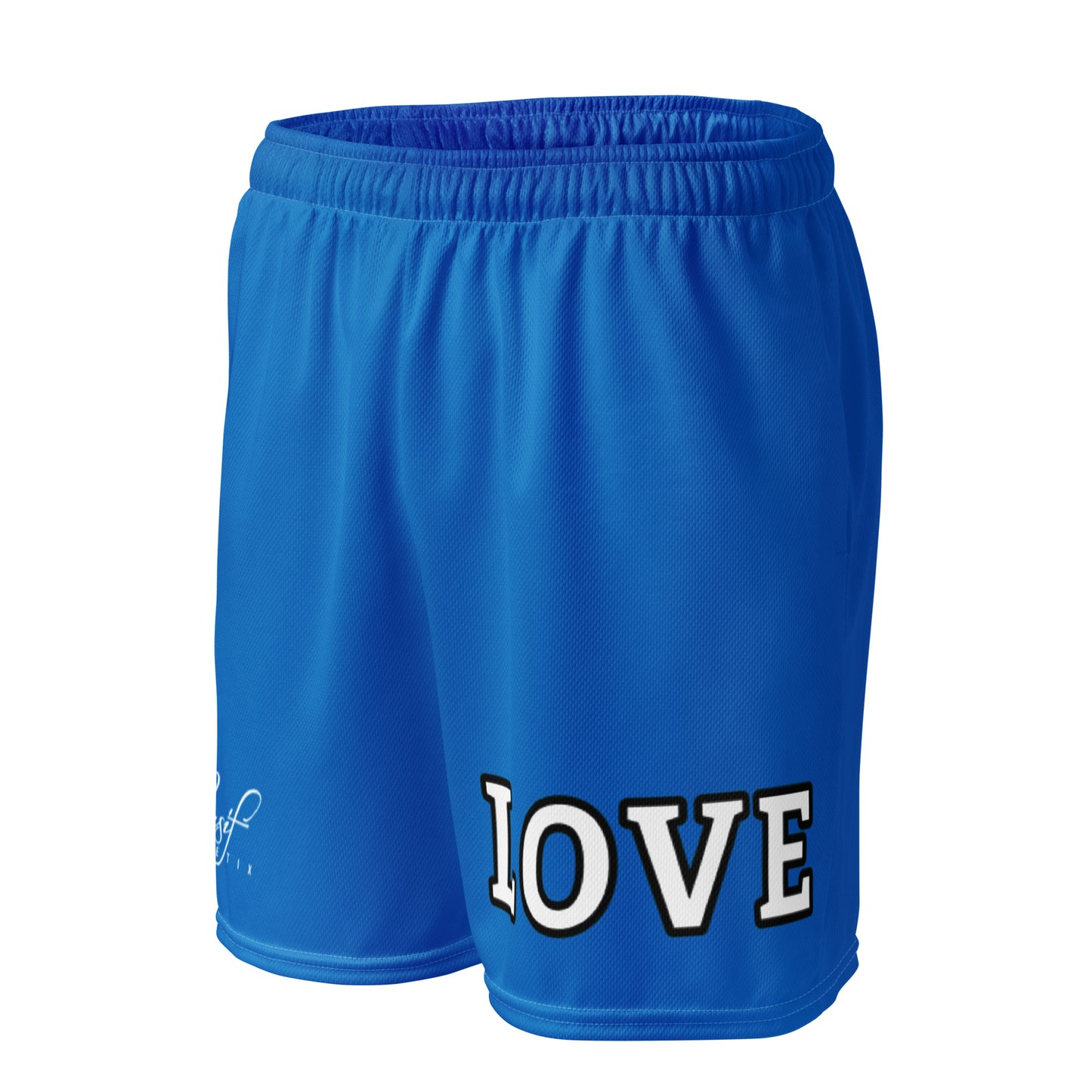 LOVE BY XCLUSIF POETIX BLUE Unisex mesh shorts