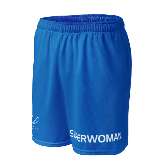 SUPERWOMAN BY XCLUSIF POETIX BLUE & WHITE Unisex mesh shorts