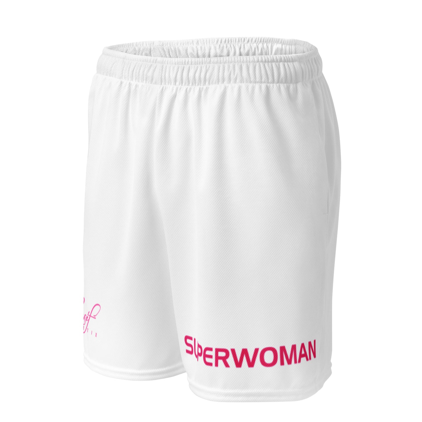 SUPERWOMAN BY XCLUSIF POETIX WHITE & PINK Unisex mesh shorts