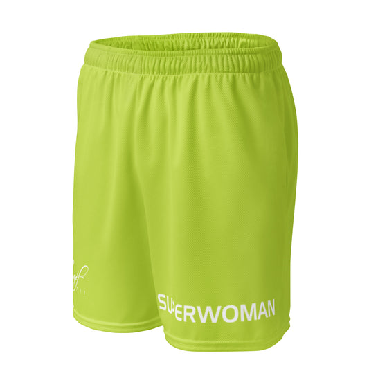 SUPERWOMAN BY XCLUSIF POETIX LIGHT GREEN & WHITE Unisex mesh shorts