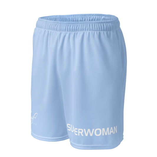 SUPERWOMAN BY XCLUSIF POETIX LIGHT BLUE & WHITE Unisex mesh shorts