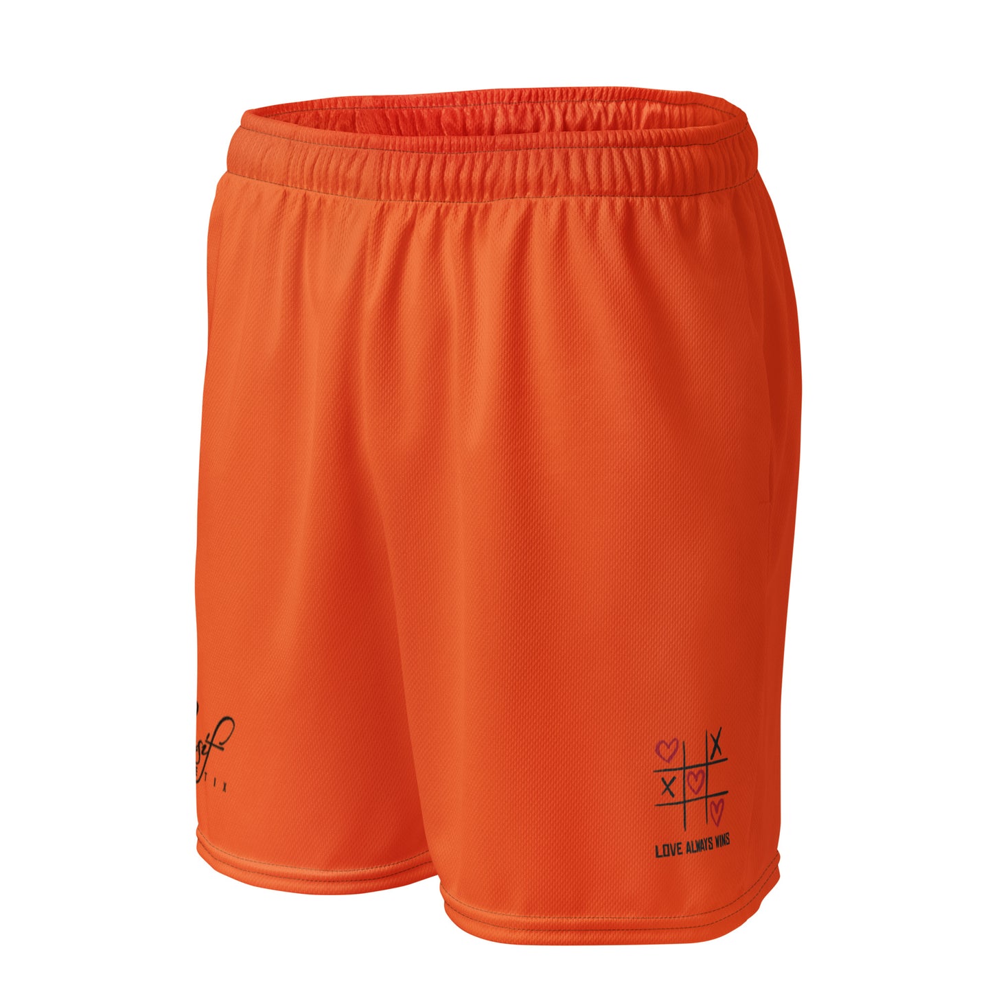 "LOVE ALWAYS WINS" BY XCLUSIF POETIX ORANGE Unisex mesh shorts