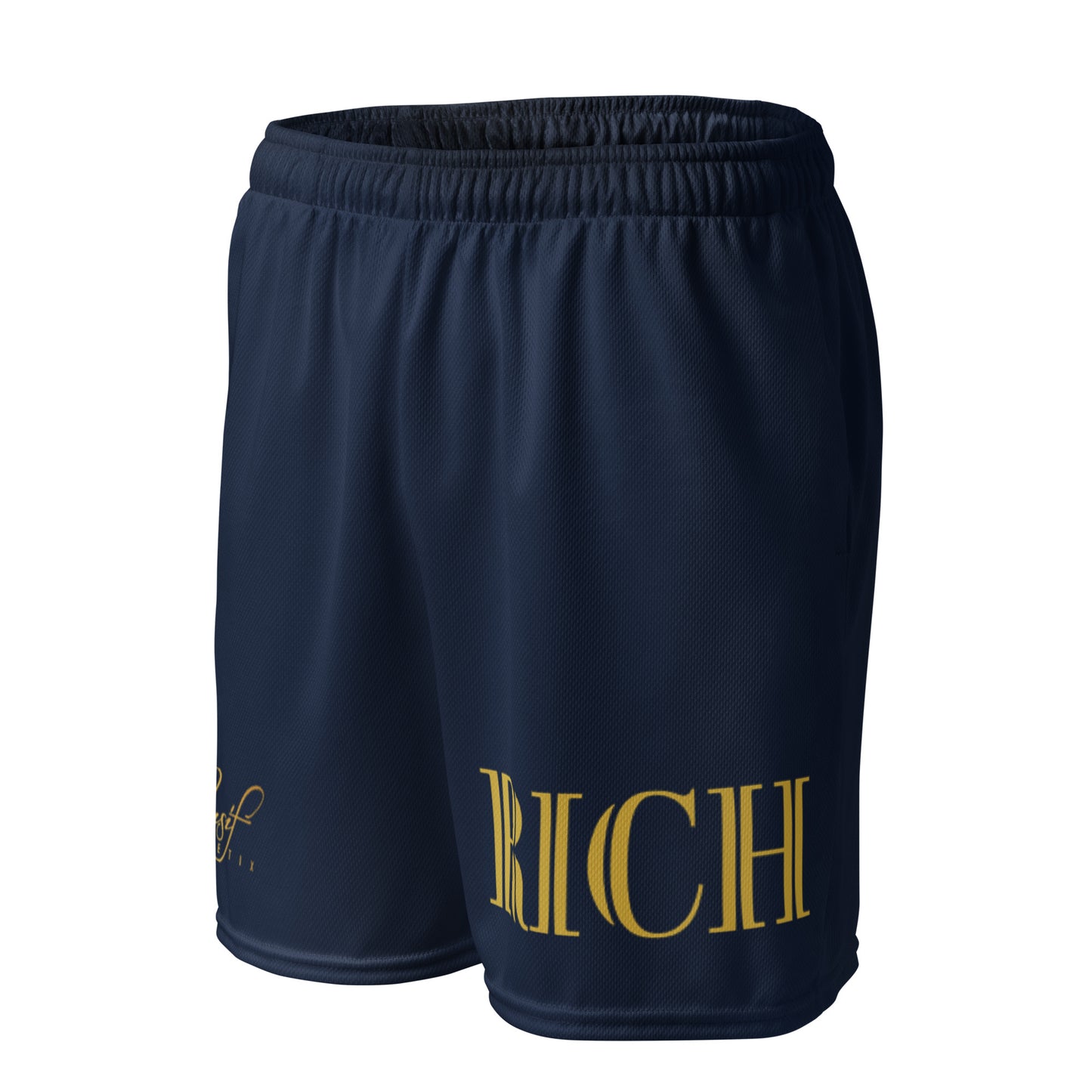 RICH BY XCLUSIF POETIX NAVY & GOLD Unisex mesh shorts