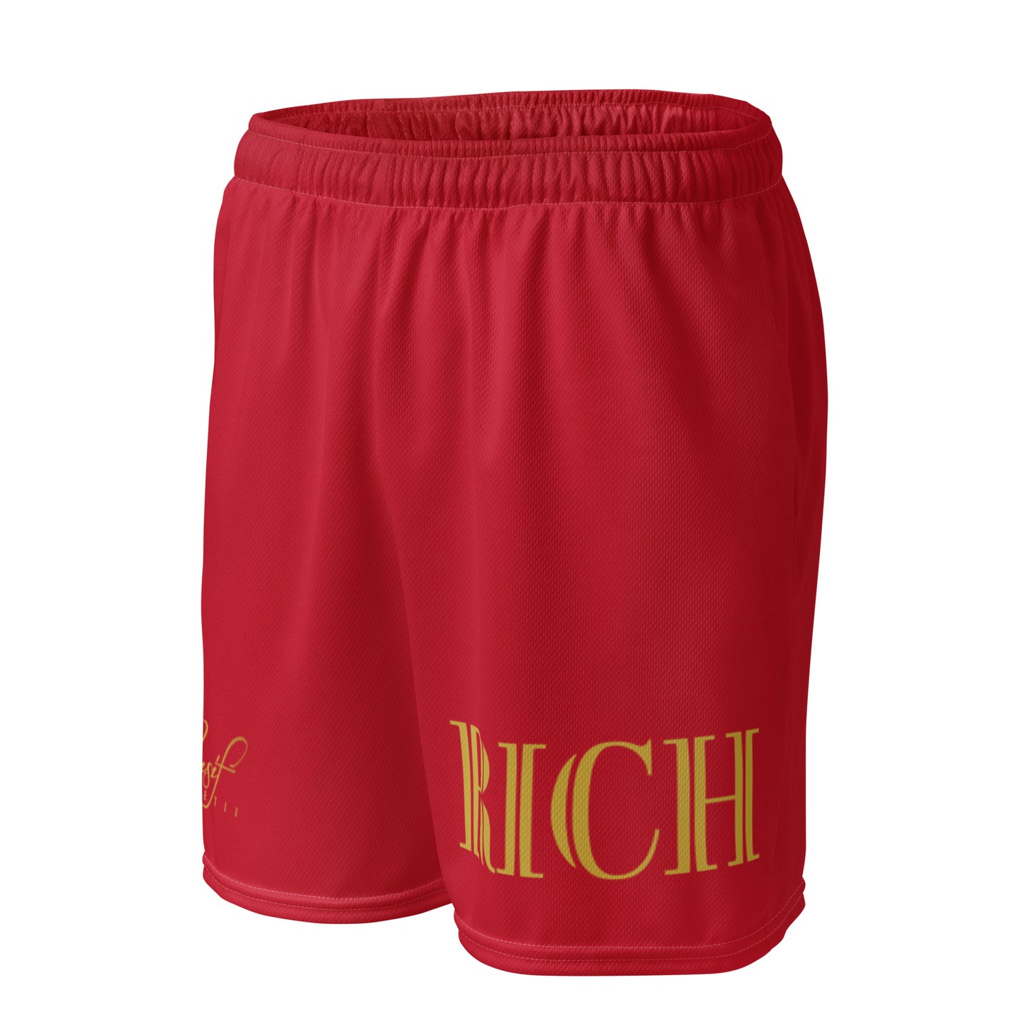 RICH BY XCLUSIF POETIX RED & GOLD Unisex mesh shorts