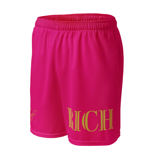 RICH BY XCLUSIF POETIX HOT PINK & GOLD Unisex mesh shorts