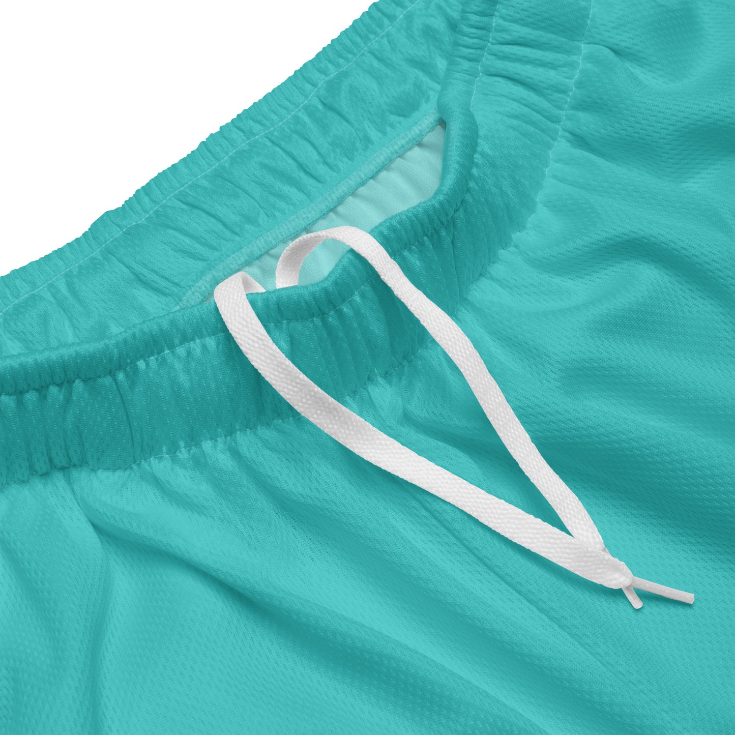 BLESSED BY XCLUSIF POETIX TURQUOISE & WHITE Unisex mesh shorts