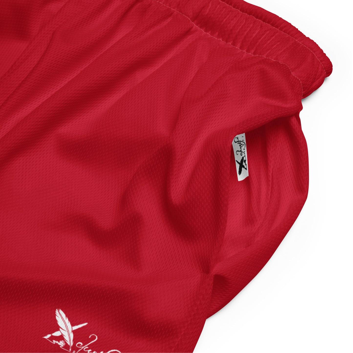 XCLUSIF POETIX RED & WHITE LOGO Unisex mesh shorts