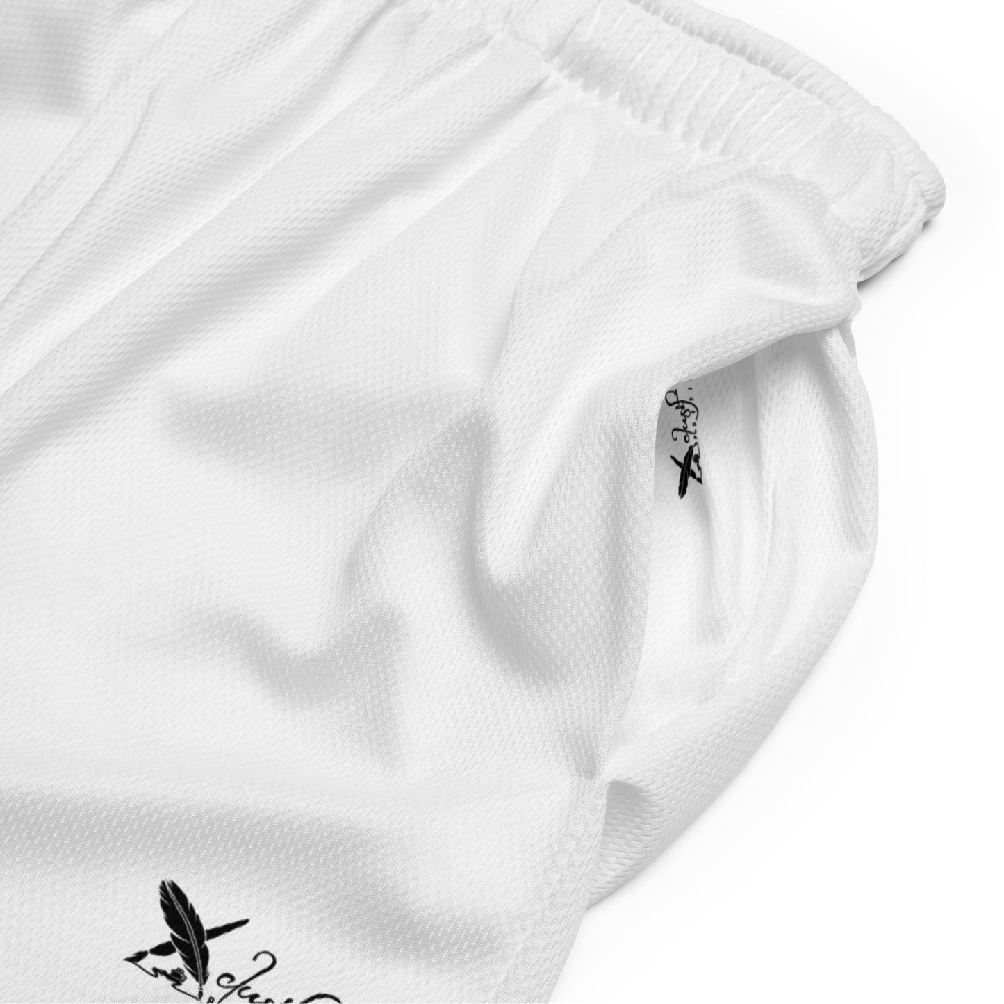 XCLUSIF POETIX WHITE Unisex mesh shorts