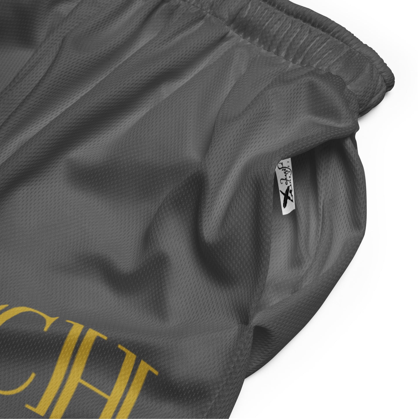 RICH BY XCLUSIF POETIX GREY & GOLD Unisex mesh shorts