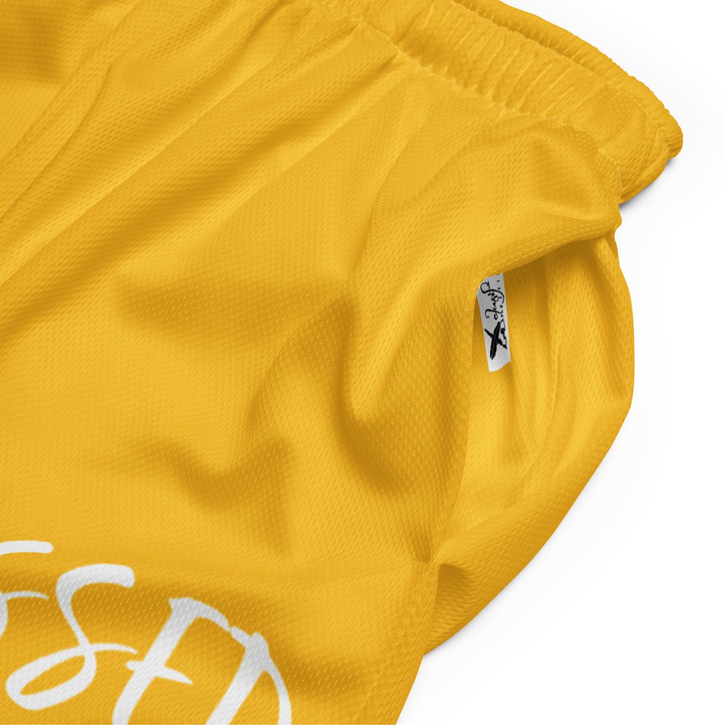 BLESSED BY XCLUSIF POETIX YELLOW & WHITE Unisex mesh shorts