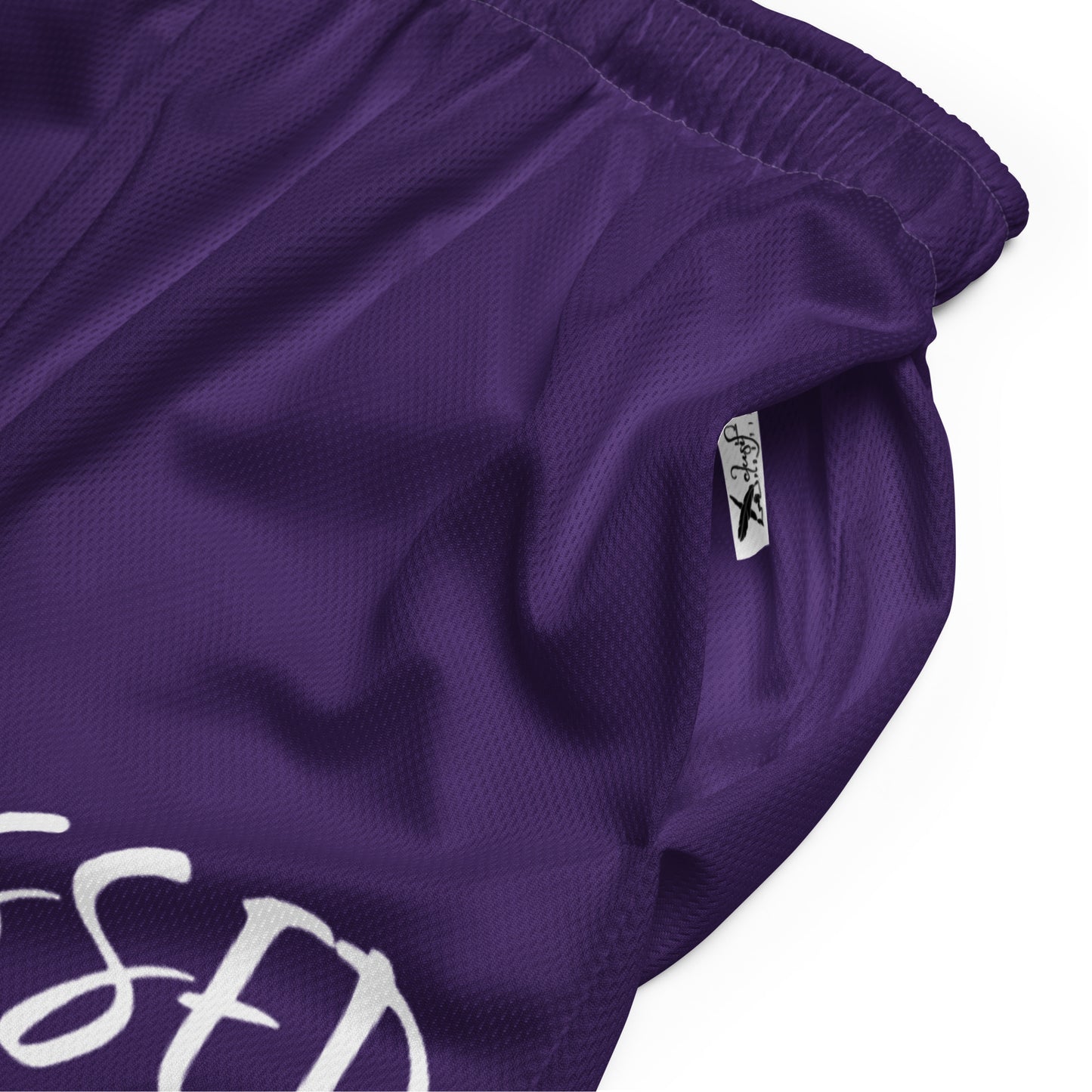 BLESSED BY XCLUSIF POETIX PURPLE & WHITE Unisex mesh shorts